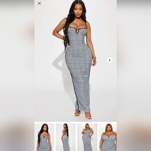Fashion Nova Black and White Maxi Dress